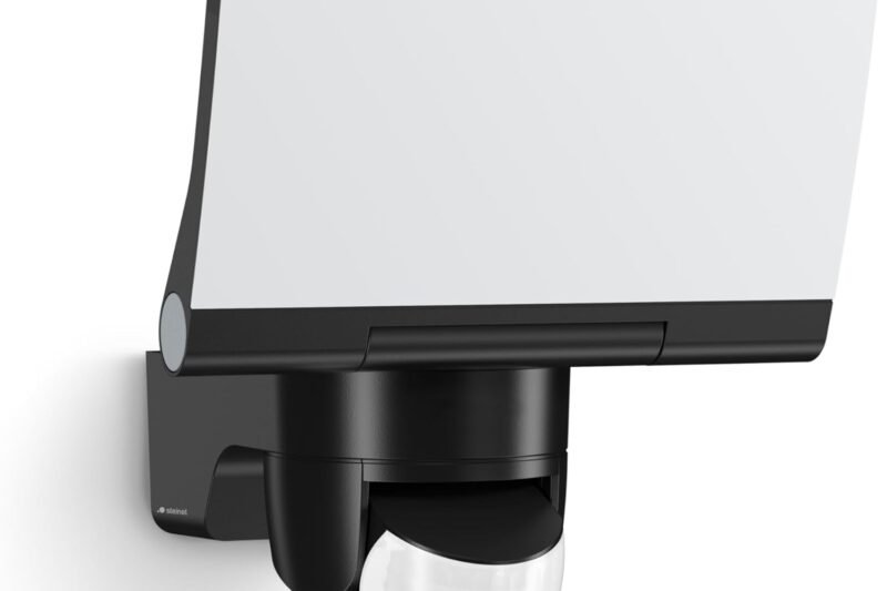 Steinel LED Spotlight, XLED Home 2 Connect, Black, Floodlight, Fully Swivelling, 13.5 W, 180° Motion Detector, 10 m Range, 1472 lm