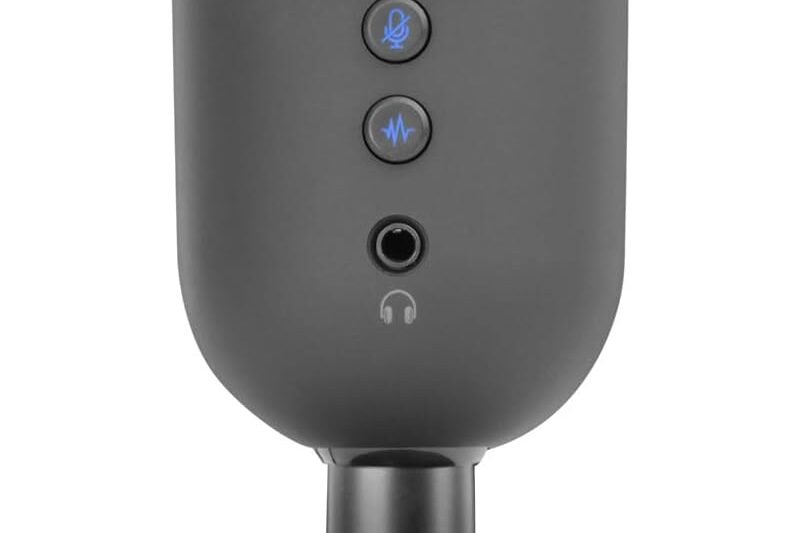 Mars Gaming MMIC-CX, Professional Studio Microphone, Compact ARGB Design, High Resolution Sound, ENC Noise Reduction, Cardioid Capacitor, Mute Button, USB Plug & Play, 3.5 mm Jack, Black