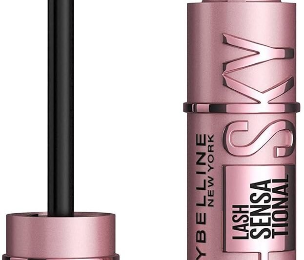 Maybelline New York Black Mascara for Extremely Long Eyelashes, Lash Sensational Sky High Mascara, Very Black, 7.2 ml