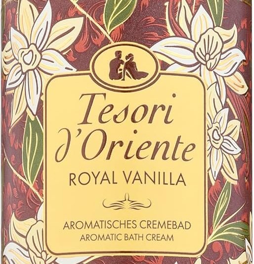 Tesori d’Oriente Royal Vanilla Cream Bath Aromatic Cream Bath with Vanilla from Madagskar and Ginger Cream Bath for Body Care Ritual for Body and Senses 500 ml