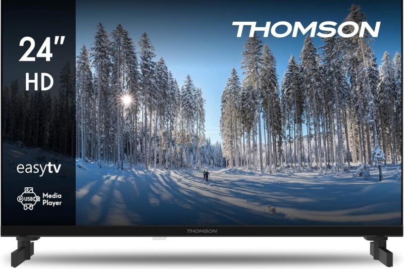 Thomson 24 Inch (60 cm) LED HD Easy TV – No Smart – Hotel Mode, USB, HDMI, Triple Tuner (Cable, Satellite, Antenna), AV IN, CI+, A+ Panel – 24HD2S13